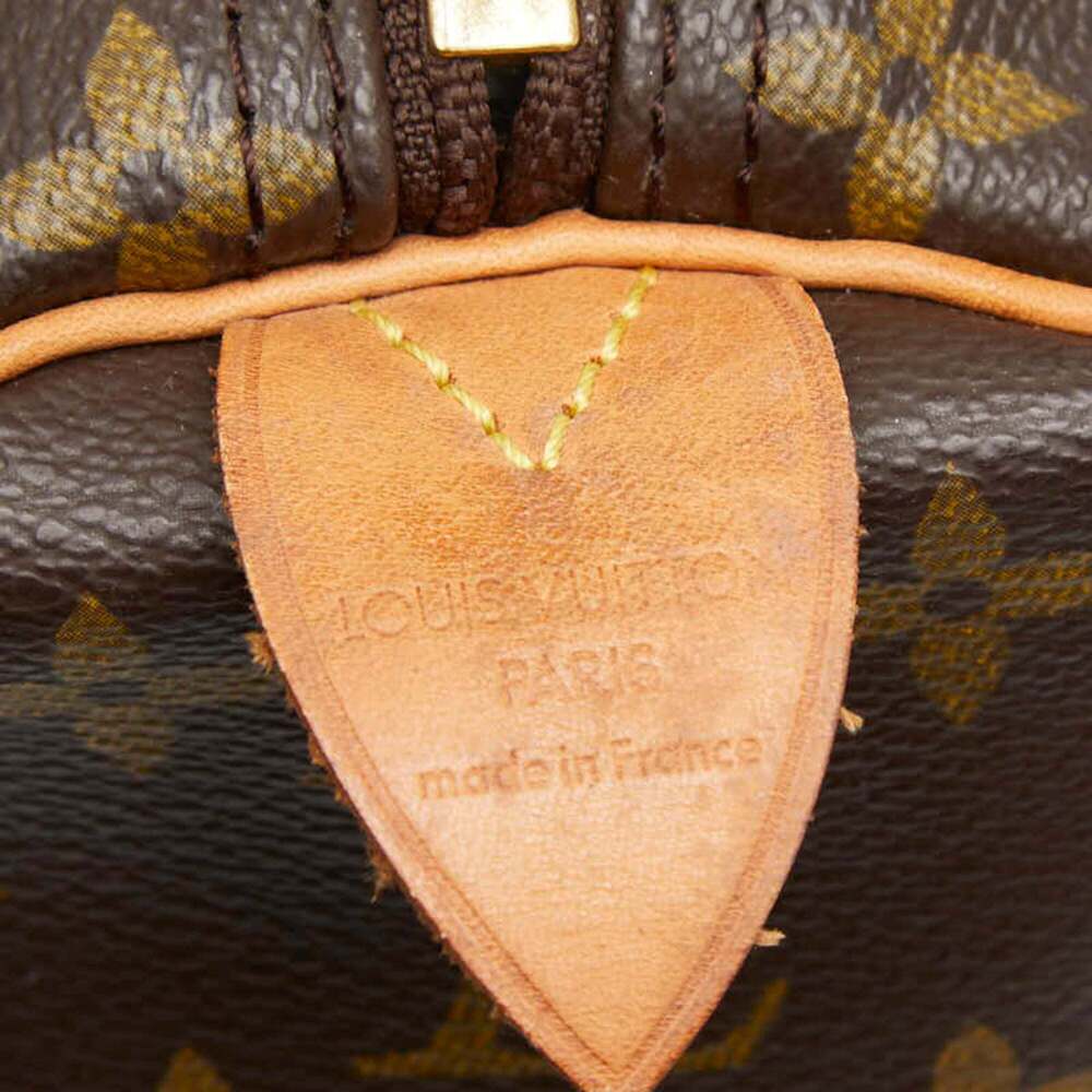 LOUIS VUITTON Authentic Brown Monogram Leather Keepall 60 Boston Bag - Picture 11 of 12
